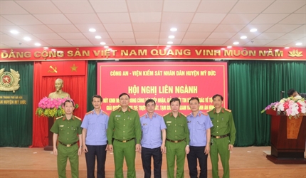 Hội nghị liên ngành Viện KSND - Công an huyện Mỹ Đức về rút kinh nghiệm...